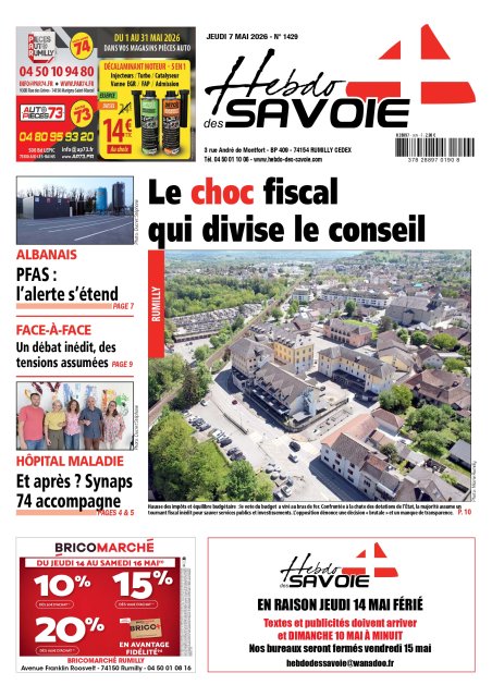 Les personnes ressources de SYNAPS 74 font la UNE de l'Hebdo des SAVOIE 