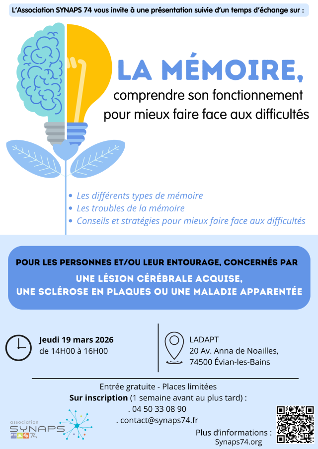 RDV SYNAPS   La mémoire   mars 26