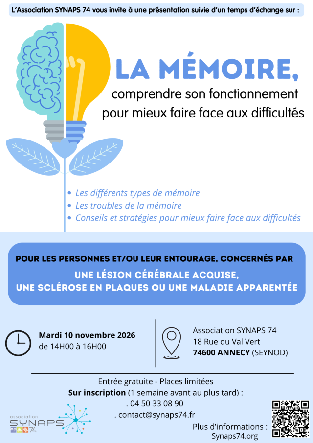 RDV SYNAPS   La mémoire   Nov 26